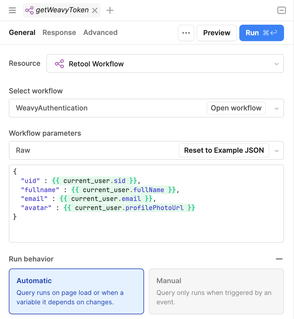 Retool query setup