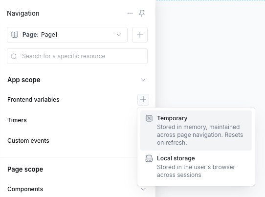Frontend variable configuration