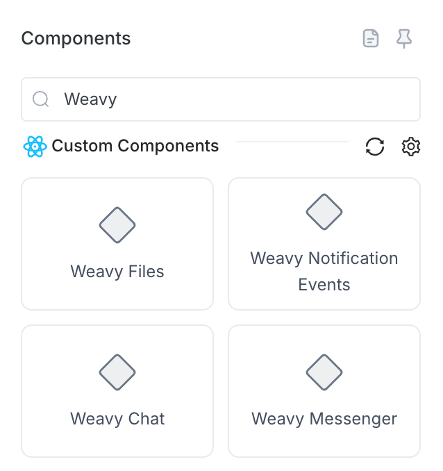 Add components panel