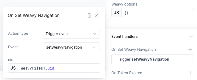 On Set Navigation configuration